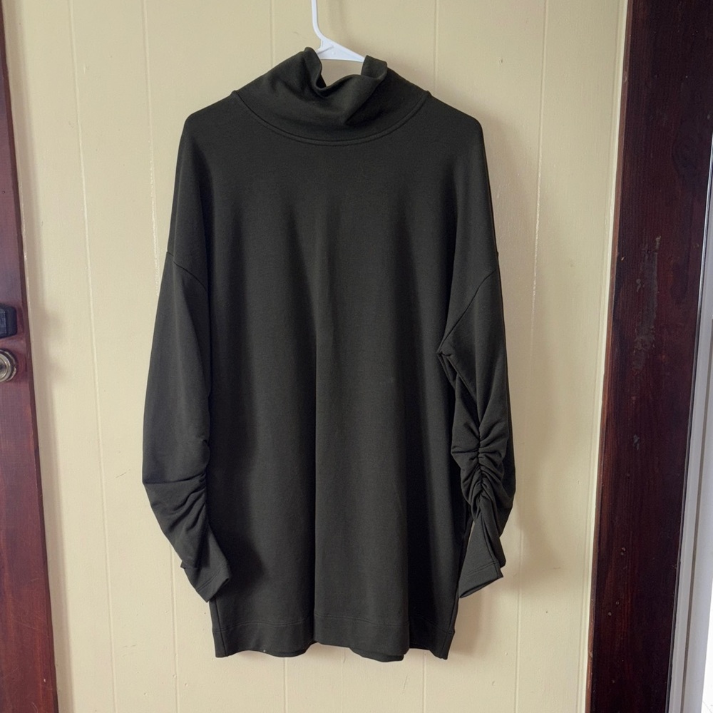 Peruvian Connection Dark Green Turtleneck Sweater